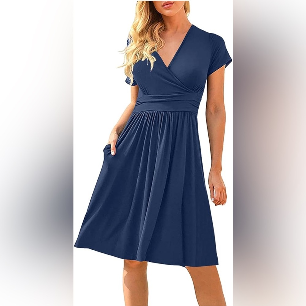 NWT Royal Blue V-Neck Women's Dress